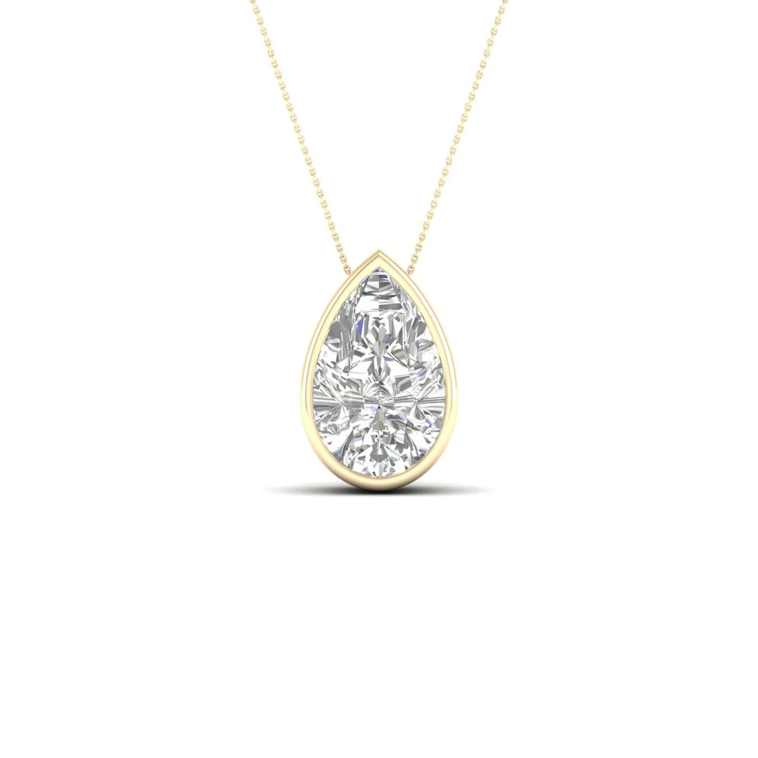 1.50 CTW Lab Grown Diamond Pear Cut Solitaire Pendant
