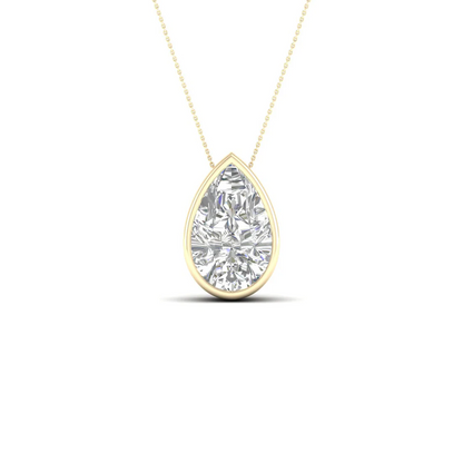 1.50 CTW Lab Grown Diamond Pear Cut Solitaire Pendant
