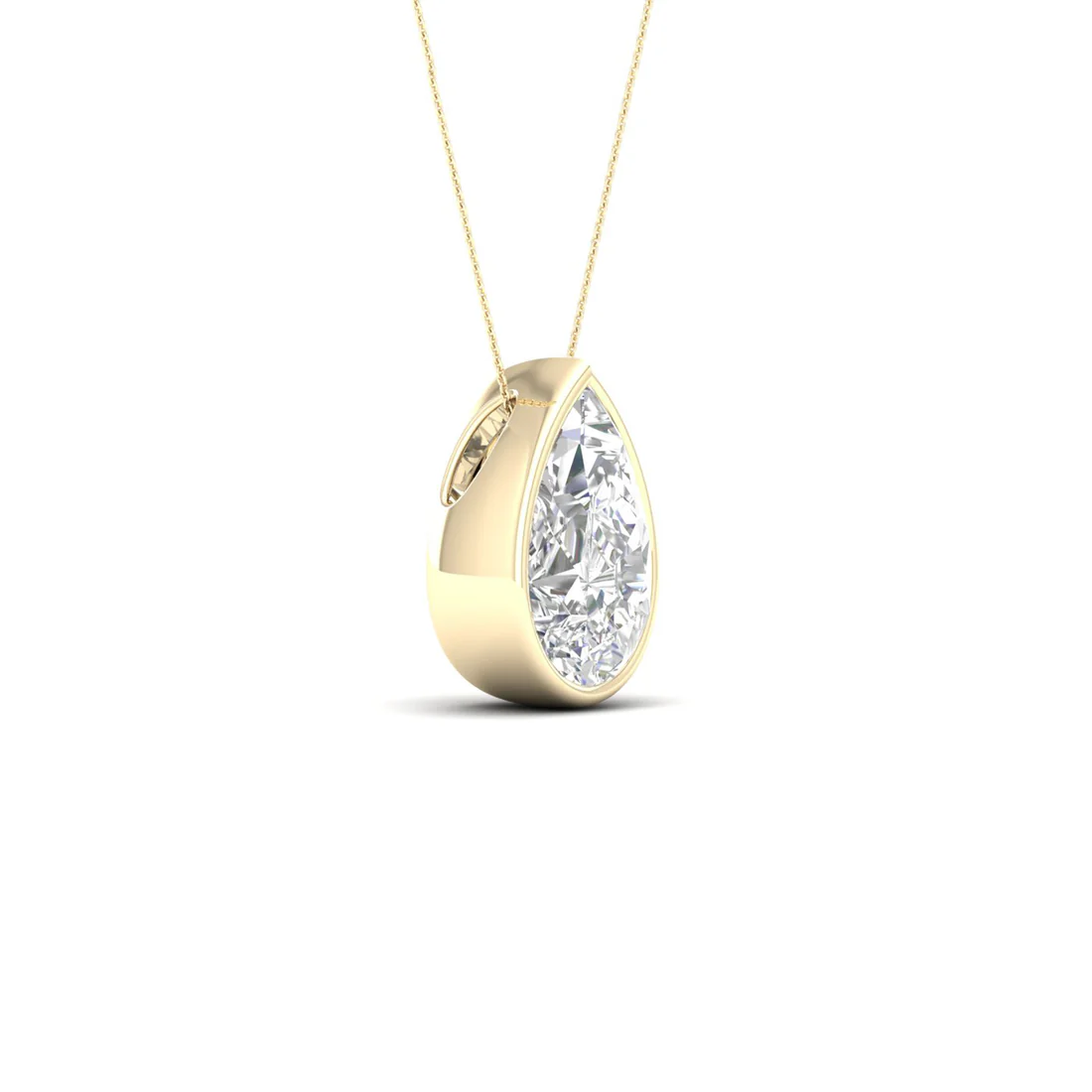 1.50 CTW Lab Grown Diamond Pear Cut Solitaire Pendant