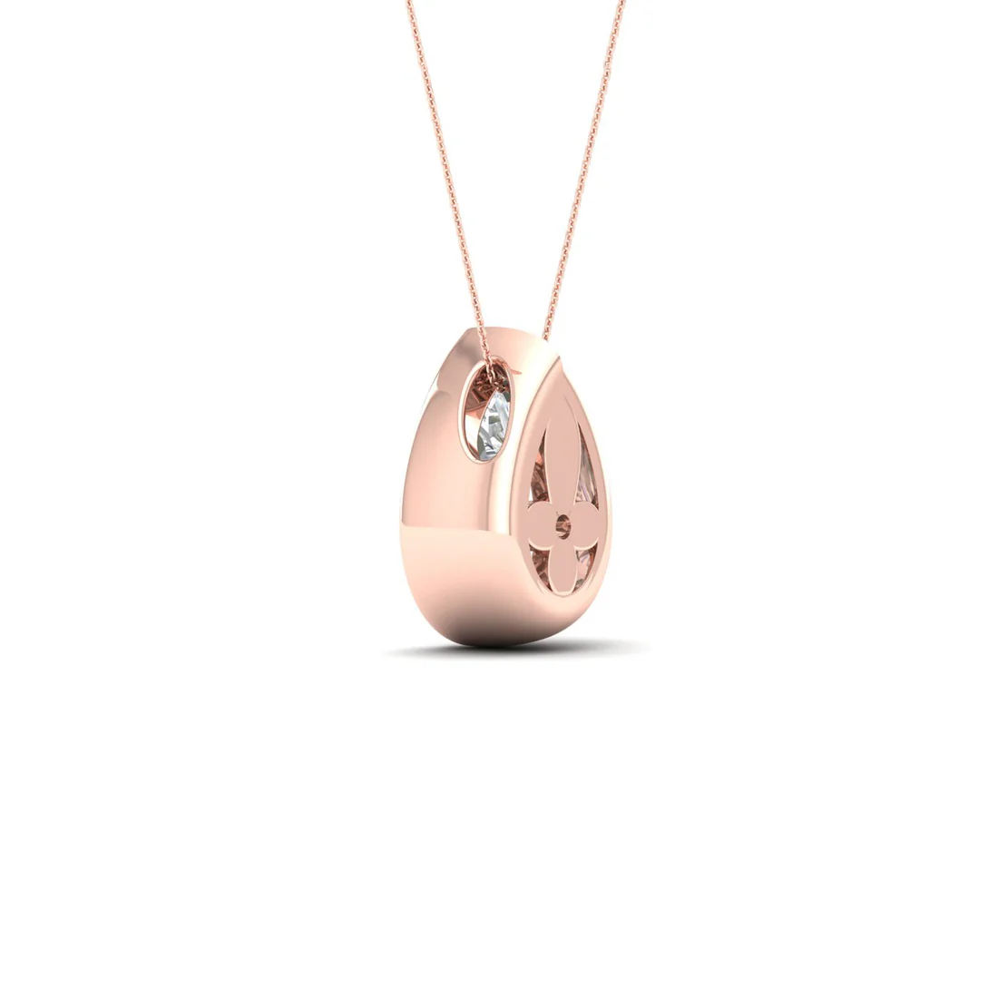 1.50 CTW Lab Grown Diamond Pear Cut Solitaire Pendant