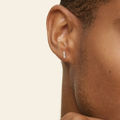 Bar Lab Grown Diamond Earrings in Silver