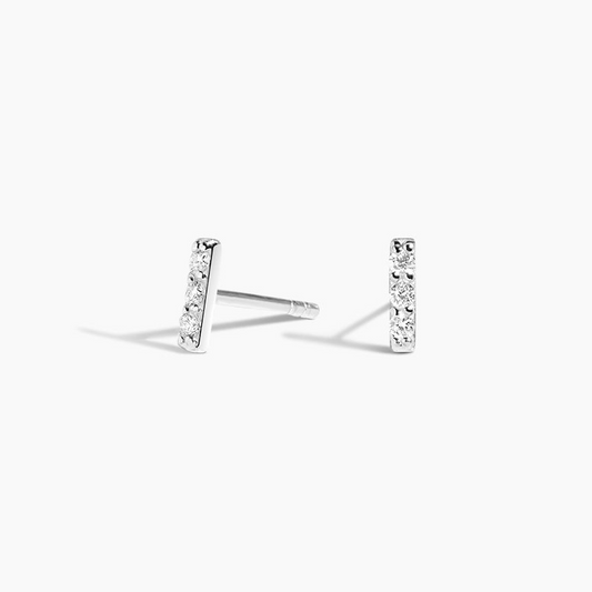 Bar Lab Grown Diamond Earrings in Silver