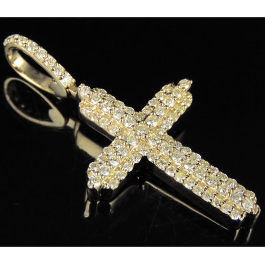 Iced Out 0.80 CTW Cross Lab Grown Diamond Pendant