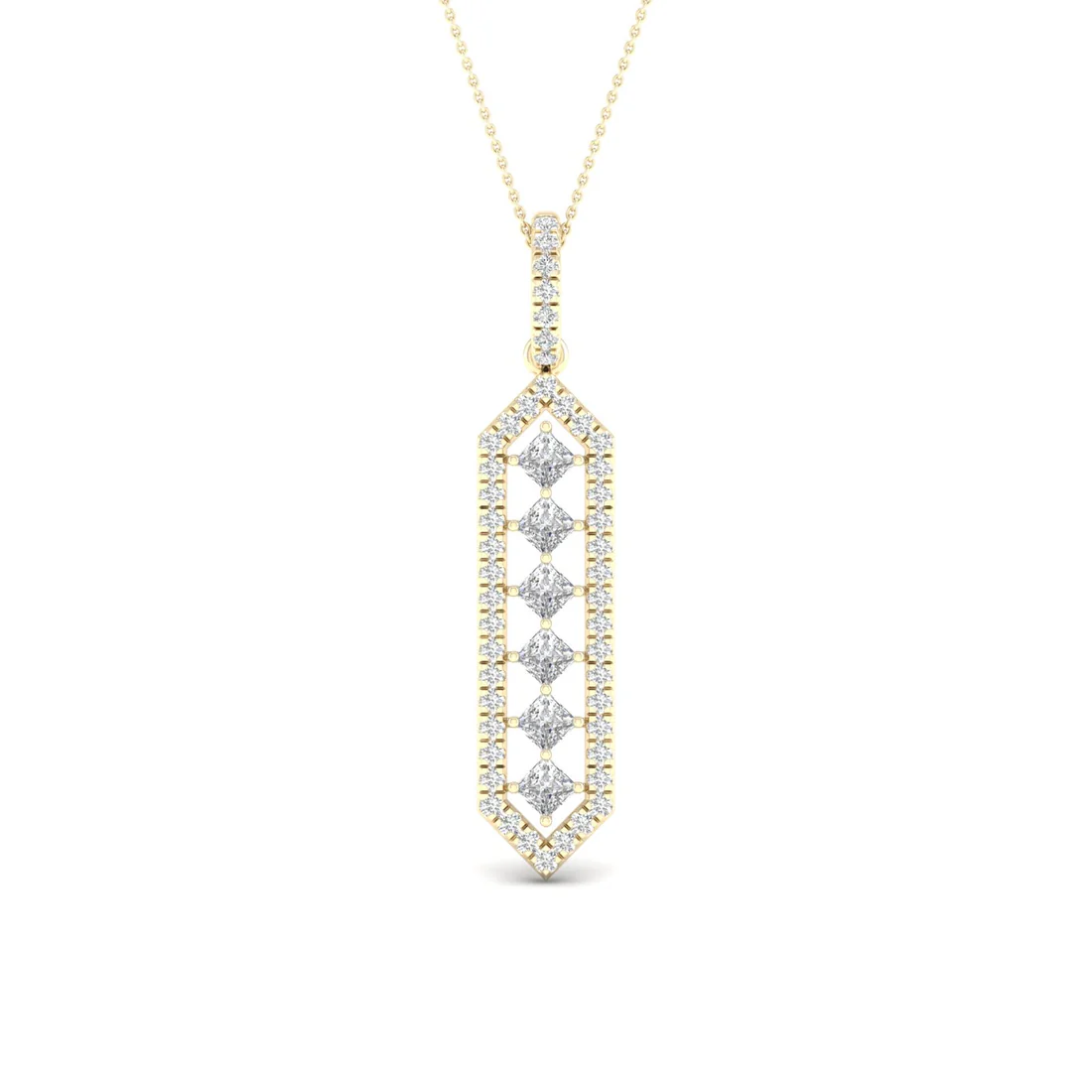 0.50 CTW Lab Grown Diamond Princess Cut Pendant