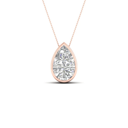 1.50 CTW Lab Grown Diamond Pear Cut Solitaire Pendant