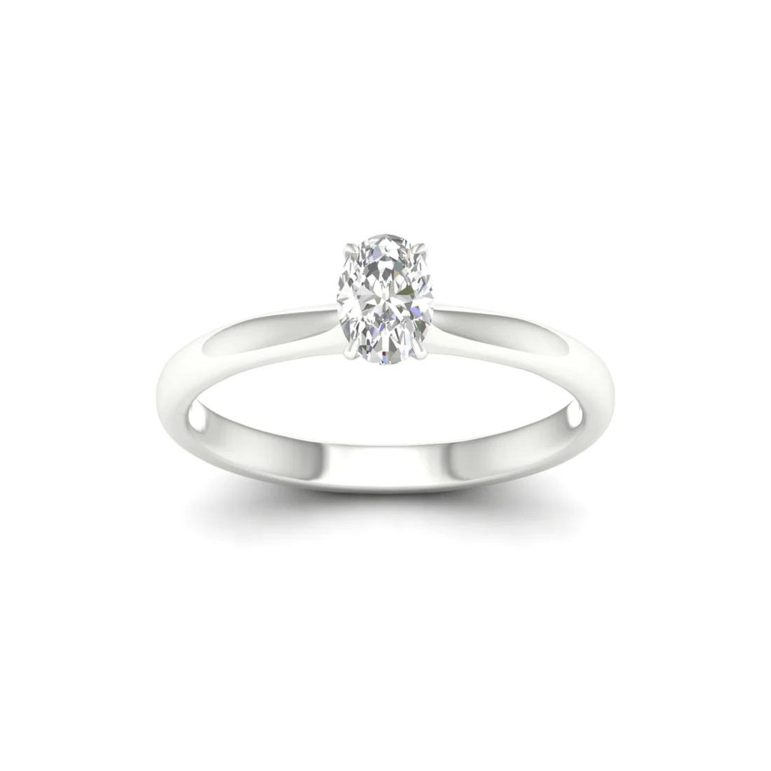 0.50 Ct Oval Lab Grown Diamond Solitaire Ring