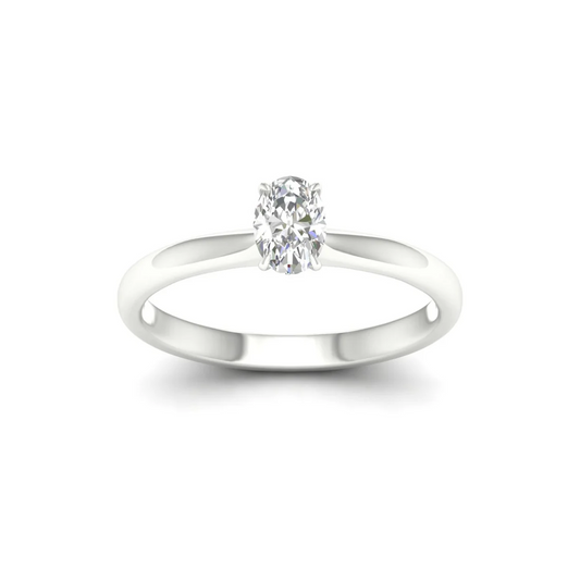 0.50 Ct Oval Lab Grown Diamond Solitaire Ring