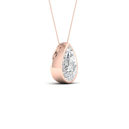 1.50 CTW Lab Grown Diamond Pear Cut Solitaire Pendant