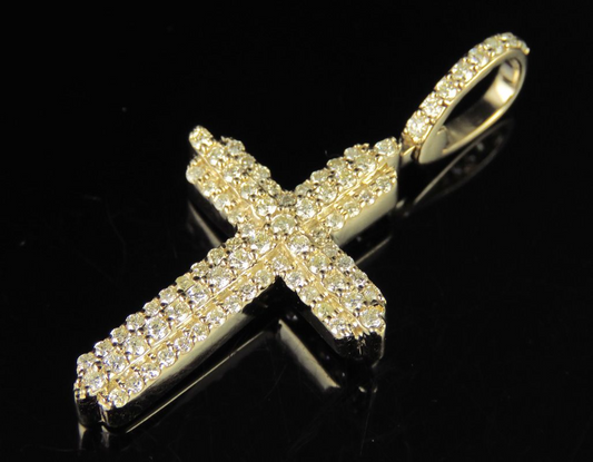 Iced Out 0.80 CTW Cross Lab Grown Diamond Pendant