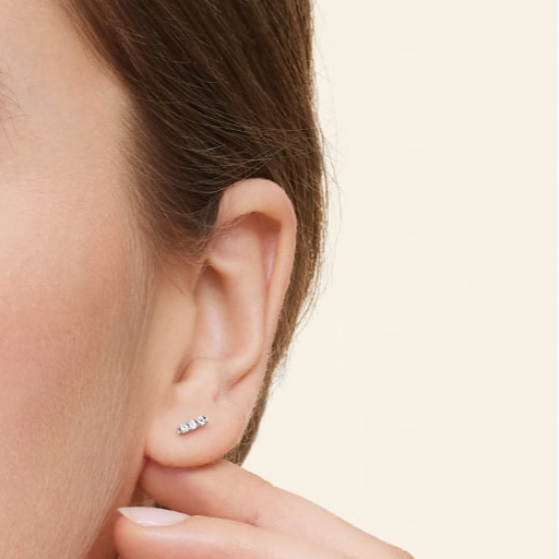 Bar Lab Grown Diamond Earrings in Silver