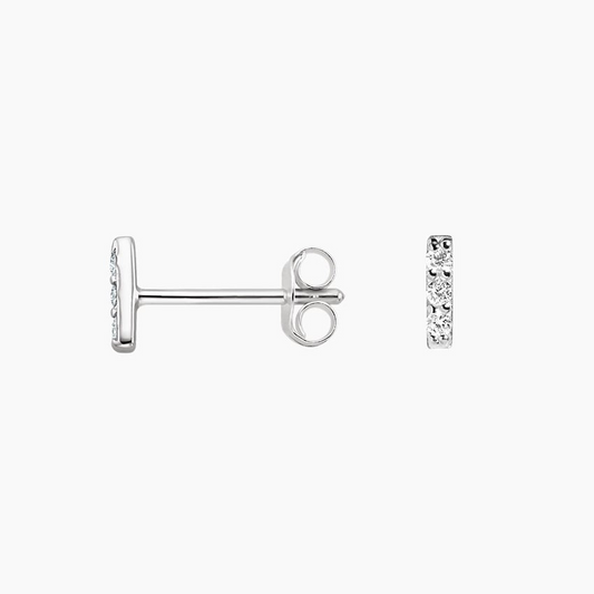 Bar Lab Grown Diamond Earrings in Silver