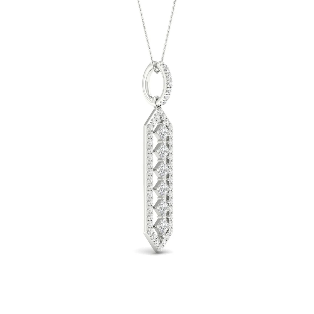 0.50 CTW Lab Grown Diamond Princess Cut Pendant