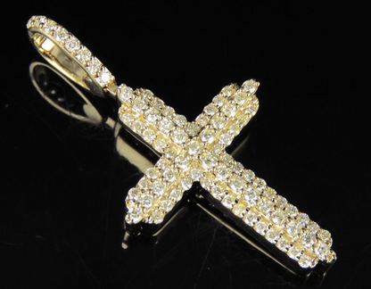 Iced Out 0.80 CTW Cross Lab Grown Diamond Pendant