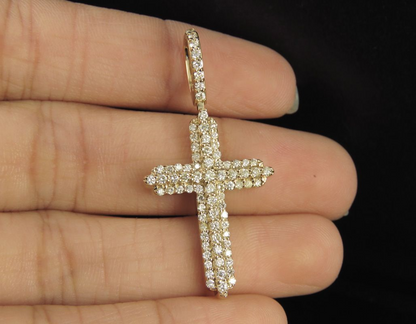 Iced Out 0.80 CTW Cross Lab Grown Diamond Pendant