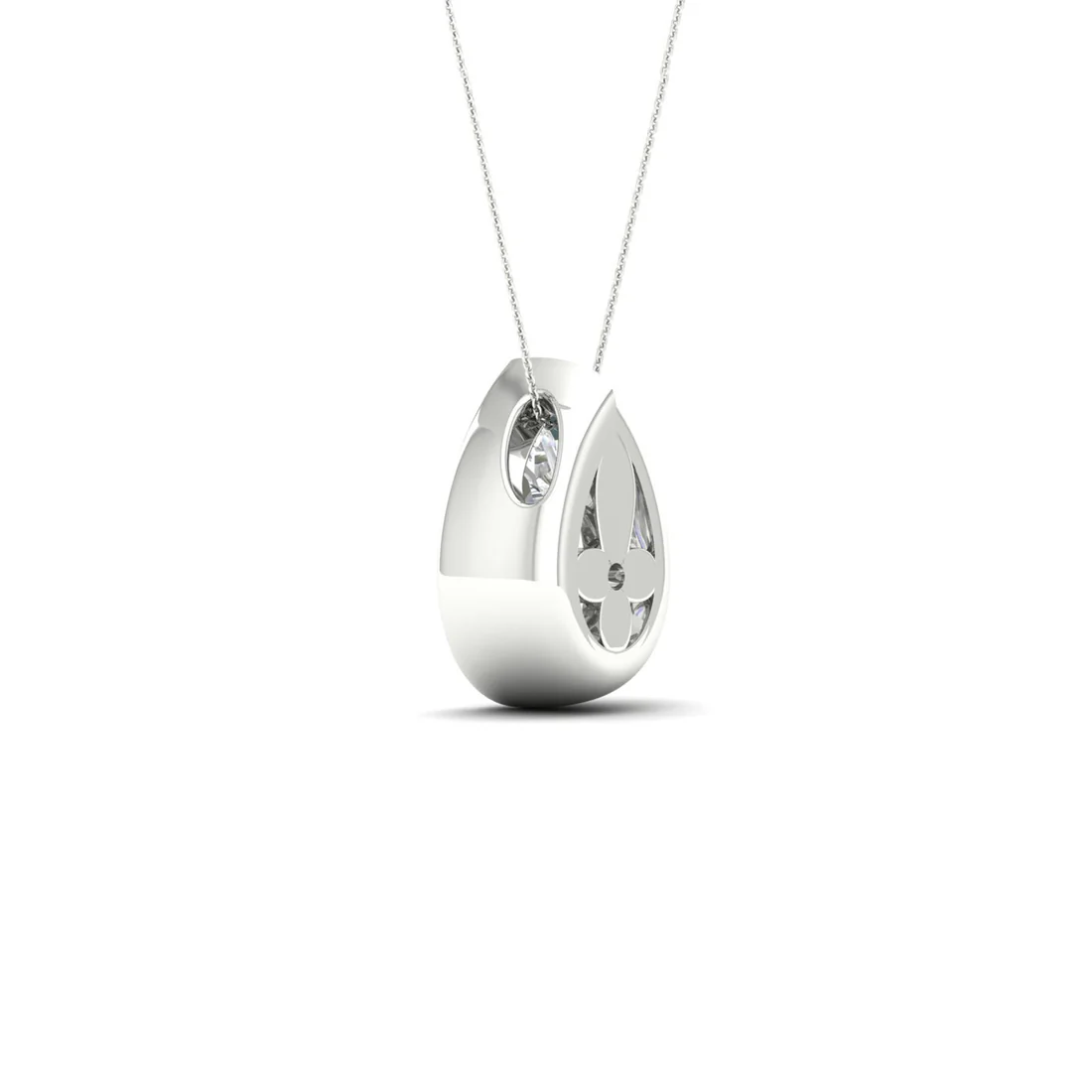 1.50 CTW Lab Grown Diamond Pear Cut Solitaire Pendant