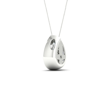 1.50 CTW Lab Grown Diamond Pear Cut Solitaire Pendant