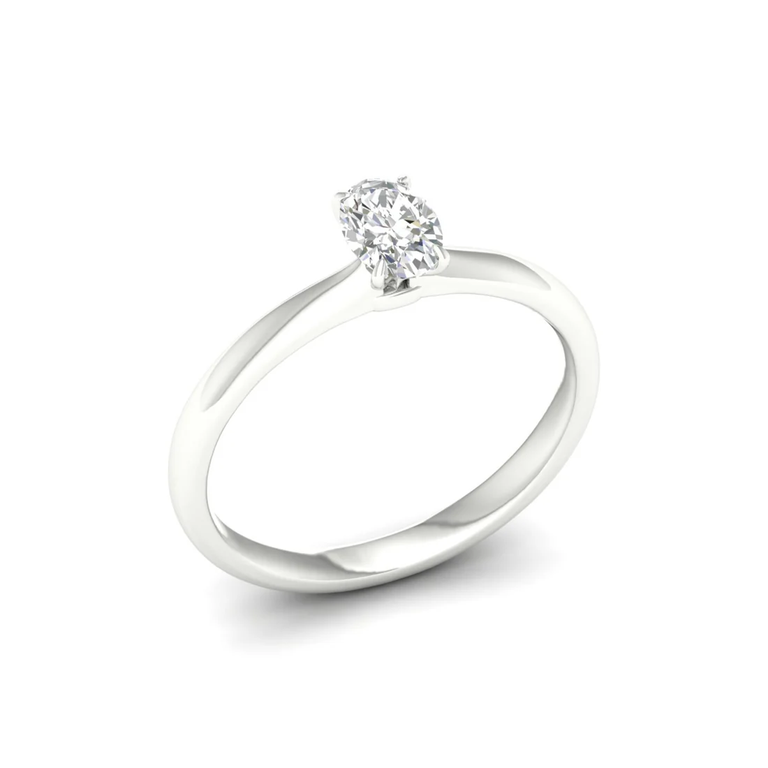 0.50 Ct Oval Lab Grown Diamond Solitaire Ring