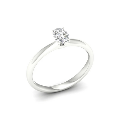0.50 Ct Oval Lab Grown Diamond Solitaire Ring
