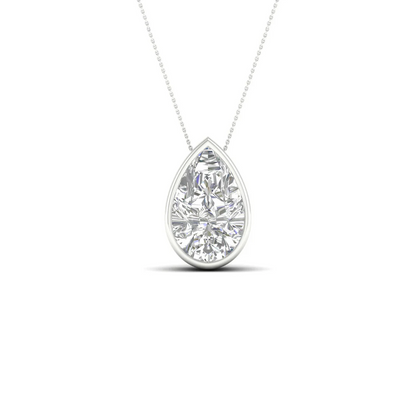 1.50 CTW Lab Grown Diamond Pear Cut Solitaire Pendant