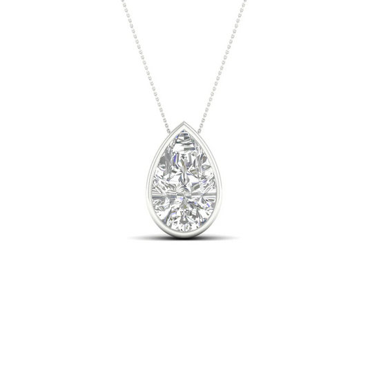 1.50 CTW Lab Grown Diamond Pear Cut Solitaire Pendant