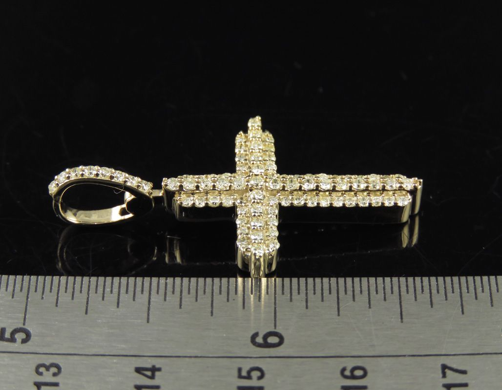 Iced Out 0.80 CTW Cross Lab Grown Diamond Pendant