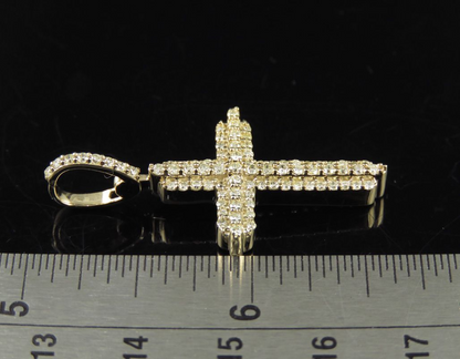 Iced Out 0.80 CTW Cross Lab Grown Diamond Pendant