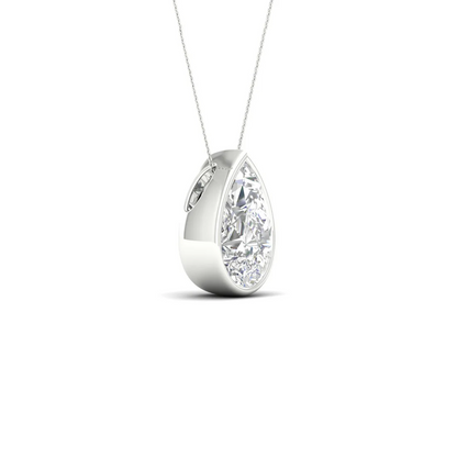 1.50 CTW Lab Grown Diamond Pear Cut Solitaire Pendant