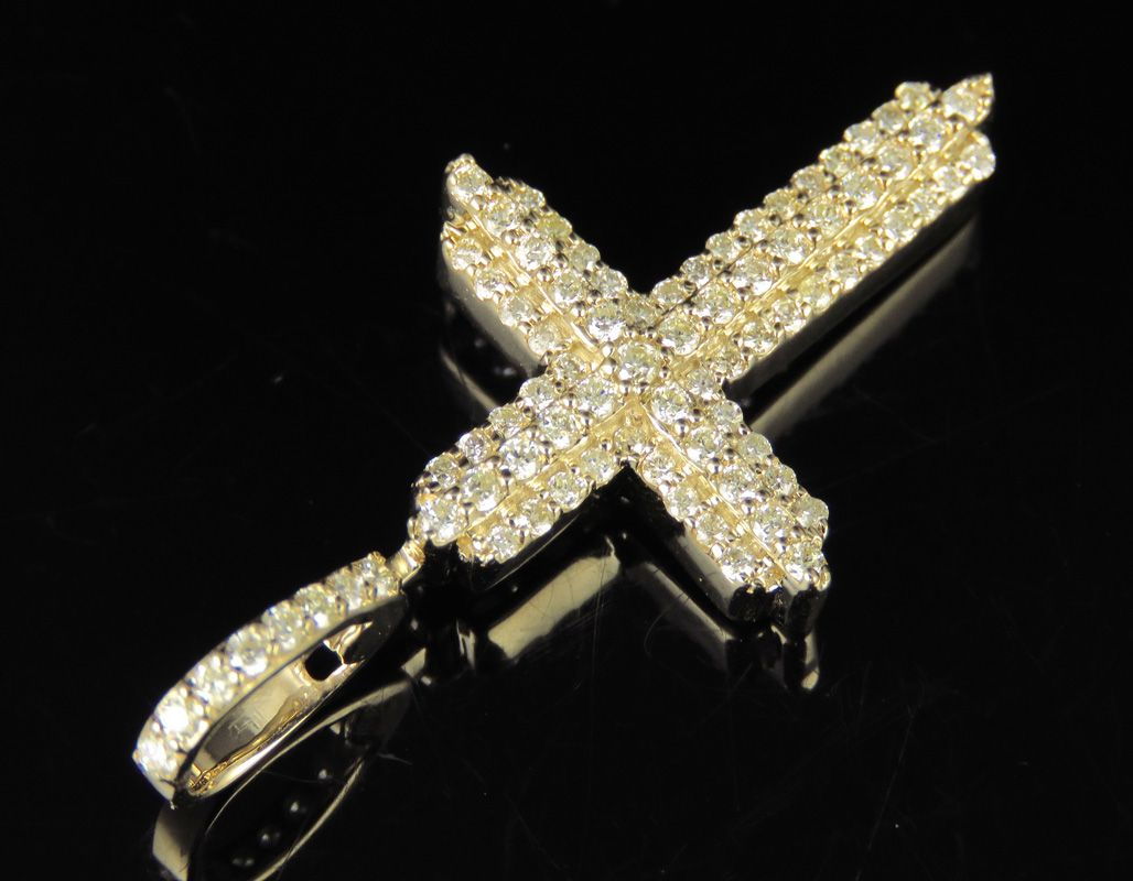 Iced Out 0.80 CTW Cross Lab Grown Diamond Pendant