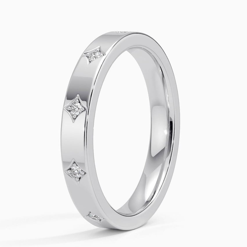 0.09 CTW Lab Grown Diamond 18k Yellow Gold Wedding Band