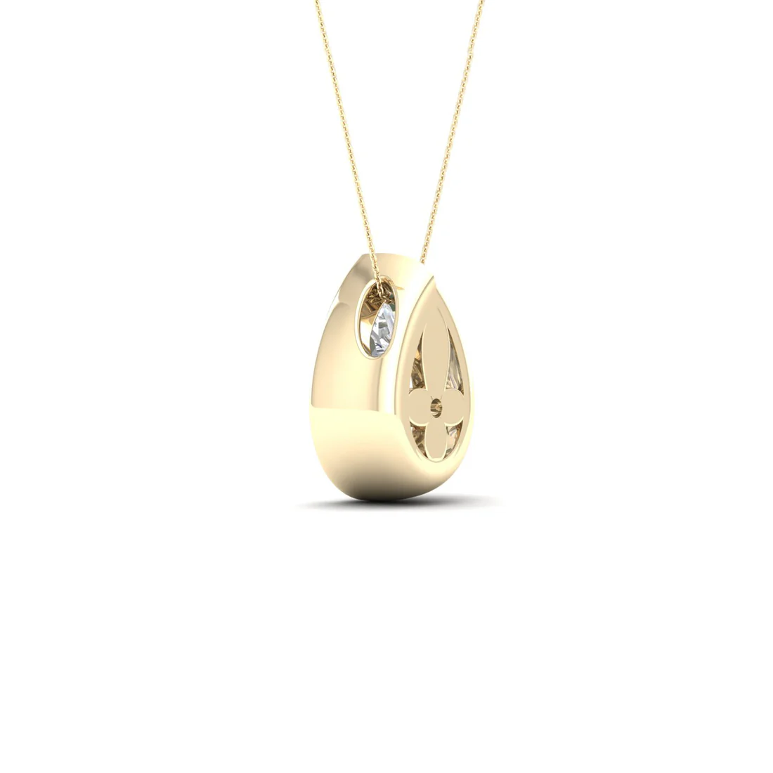 1.50 CTW Lab Grown Diamond Pear Cut Solitaire Pendant