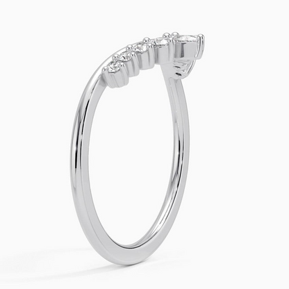 0.20CTW Lab Grown Diamonds Yellow Gold Wedding Band For Women