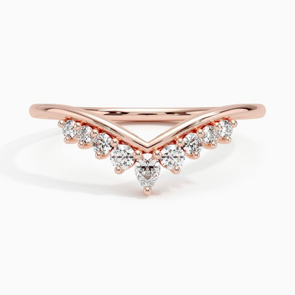 0.20CTW Lab Grown Diamonds Yellow Gold Wedding Band For Women