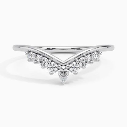 0.20CTW Lab Grown Diamonds Yellow Gold Wedding Band For Women