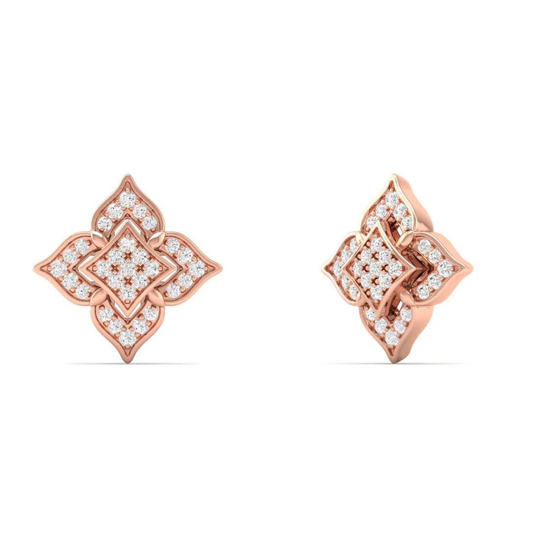 0.18 CTW Lab Grown Diamond Flower Shape Stud Earring
