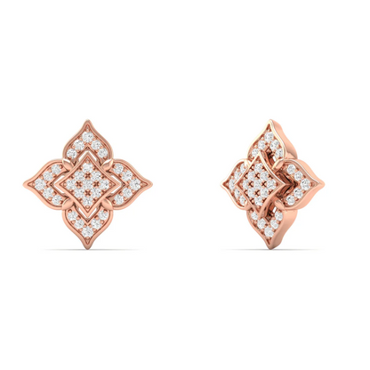 0.18 CTW Lab Grown Diamond Flower Shape Stud Earring