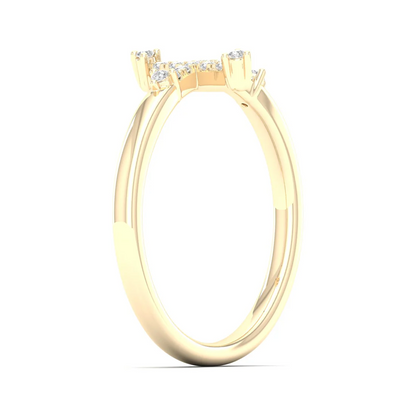 0.10Ctw Lab Grown Diamond Minimalist Cross Ring