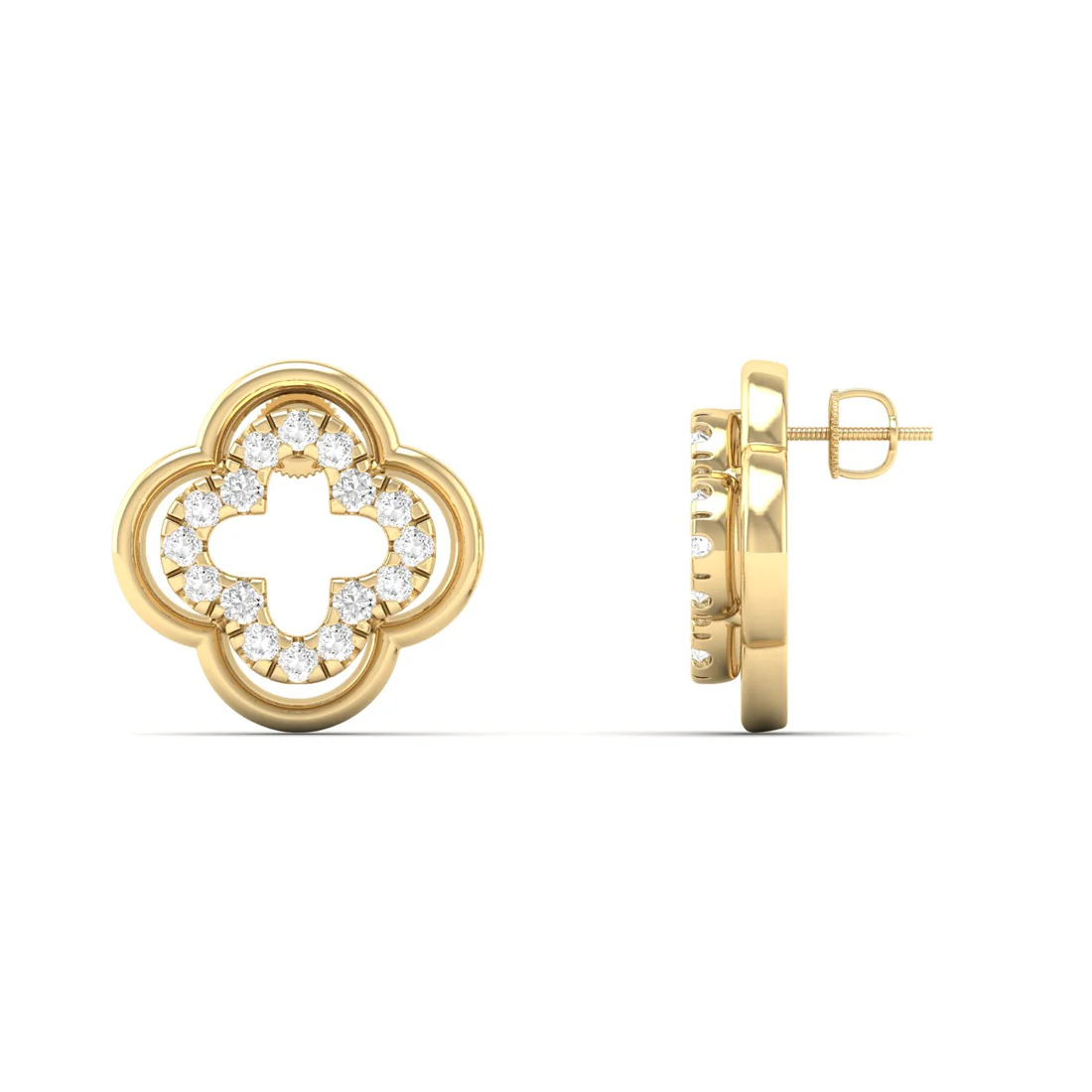 0.18 CTW Lab Grown Diamond Clover Stud Earring