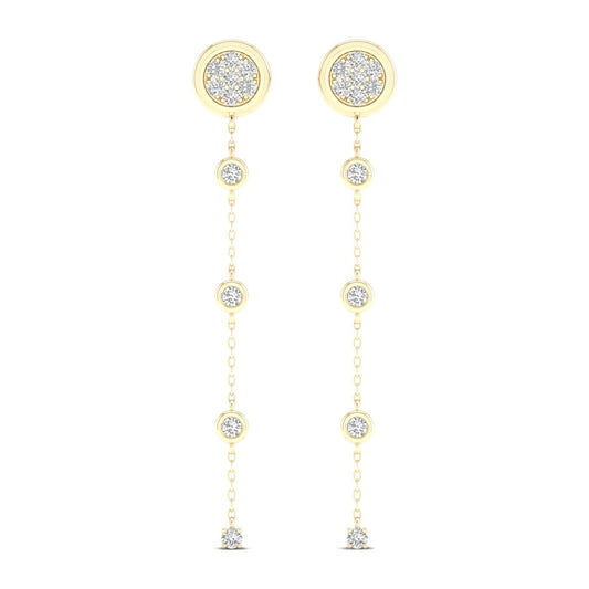 0.38 CTW Lab Grown Diamond Button Pave Drop