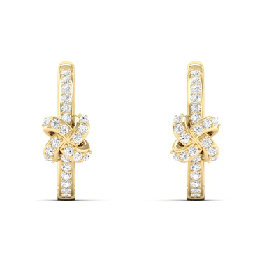 0.23 CTW Lab Grown Diamond Ribbon Hoop Earrings