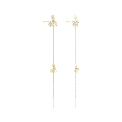 0.380 CTW Lab Grown Diamond Leaf Design Drop Earring