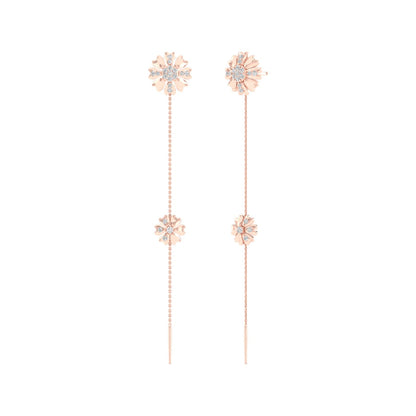 0.30 CTW Lab Grown Diamond Modern Floral Drop Earrings