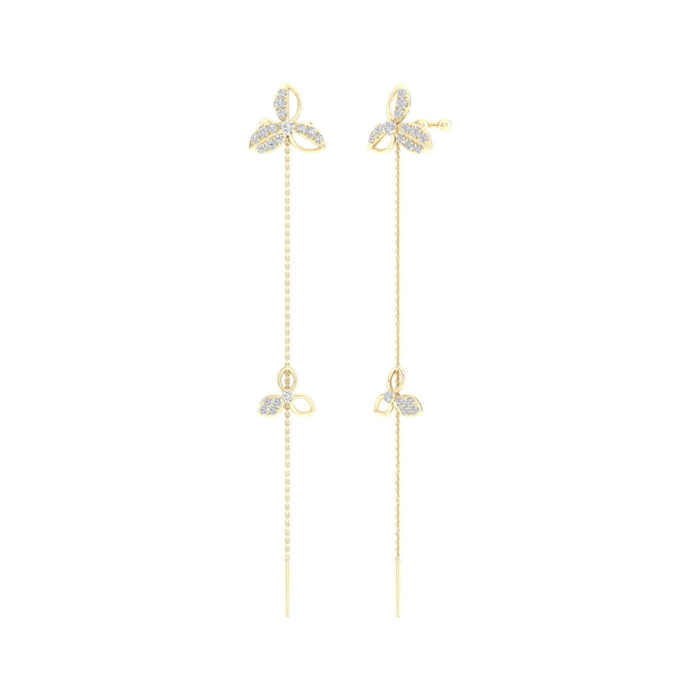 0.380 CTW Lab Grown Diamond Leaf Design Drop Earring