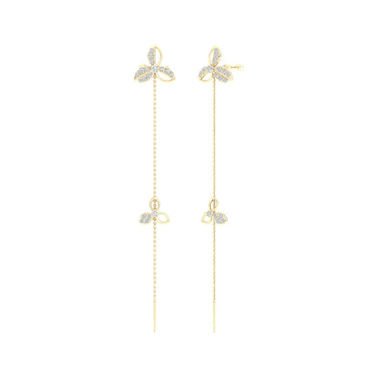 0.380 CTW Lab Grown Diamond Leaf Design Drop Earring