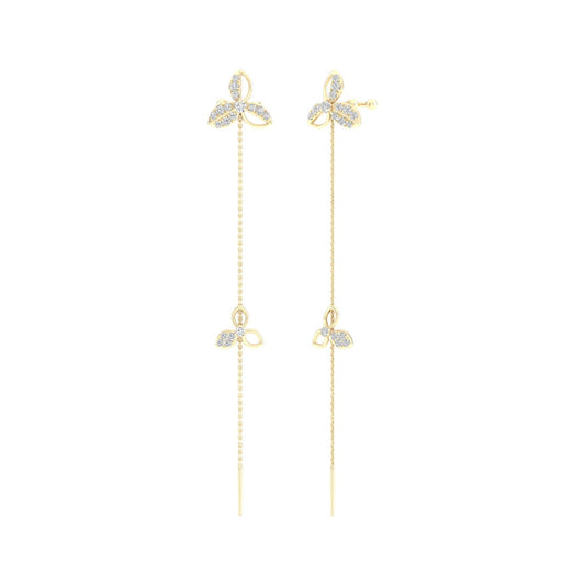 0.380 CTW Lab Grown Diamond Leaf Design Drop Earring