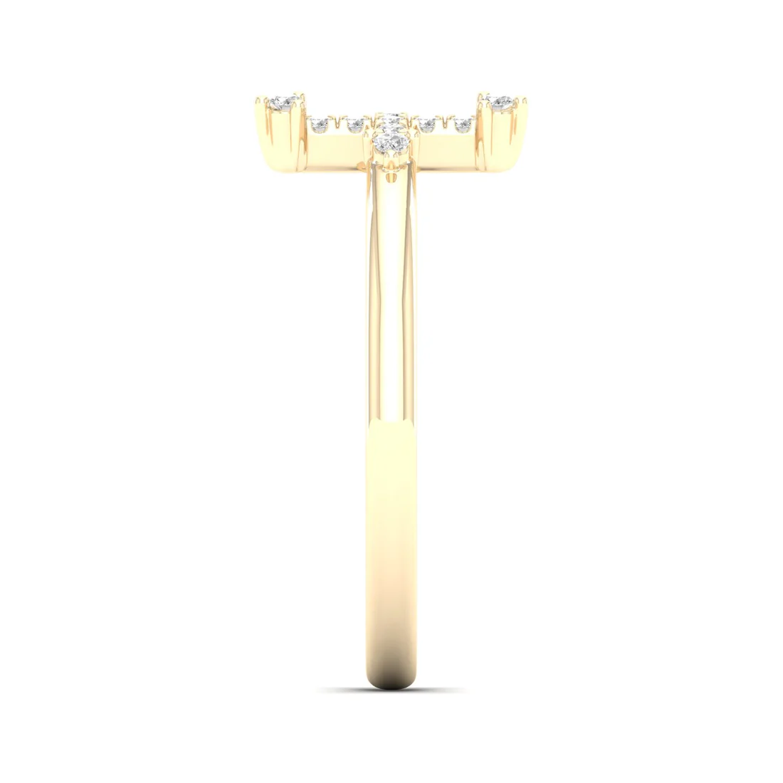 0.10Ctw Lab Grown Diamond Minimalist Cross Ring
