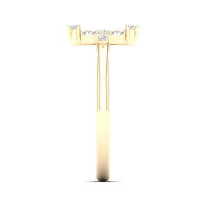 0.10Ctw Lab Grown Diamond Minimalist Cross Ring
