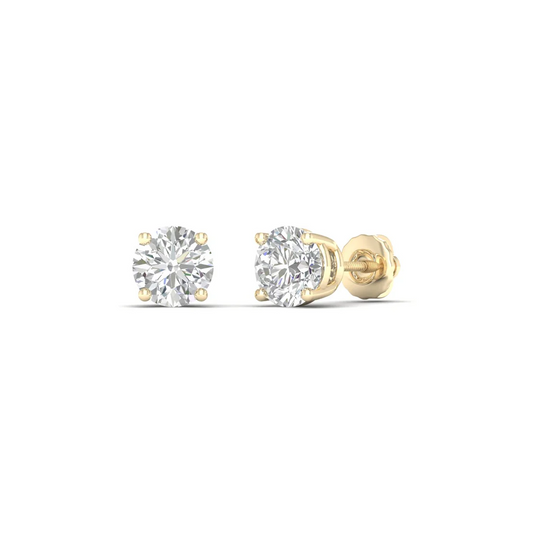 1 CTW Lab Grown Diamond Classic Round Solitaire Stud Earring
