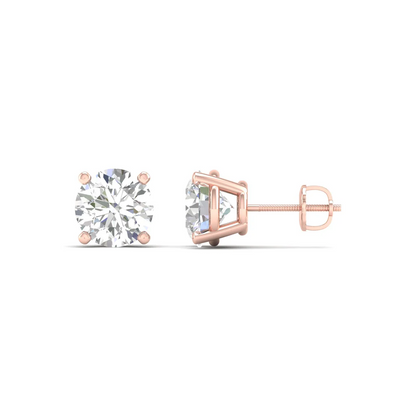 2 CTW Lab Grown Diamond Classic Round Stud Earring