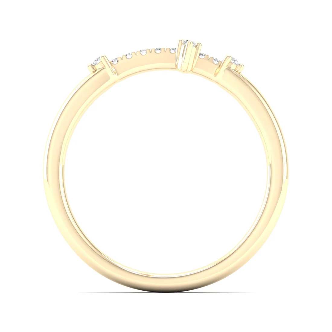 0.10Ctw Lab Grown Diamond Minimalist Cross Ring