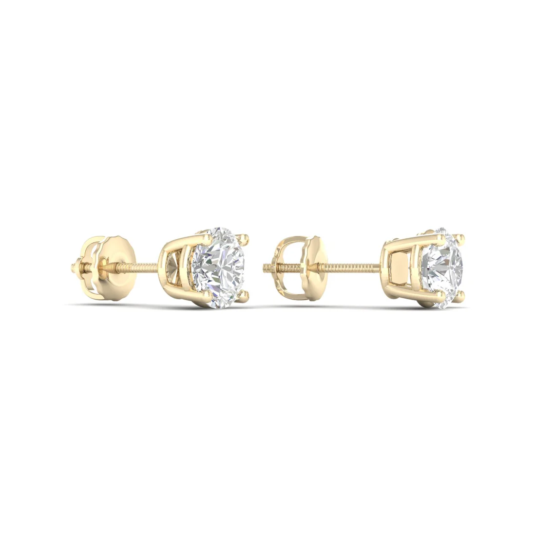 1 CTW Lab Grown Diamond Classic Round Solitaire Stud Earring